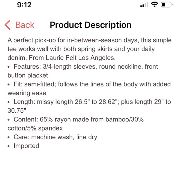 1/2 sleeve Henley - Picture 6 of 7